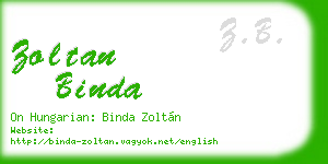 zoltan binda business card